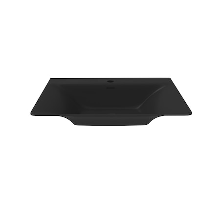 Castello Usa Carmella 24-inch Solid Surface Wall Mounted Sink - Black CB-GM-2023-24-B